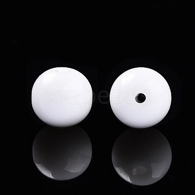 Opaque Solid Color Glass Beads GLAA-N007-8mm-A17-1