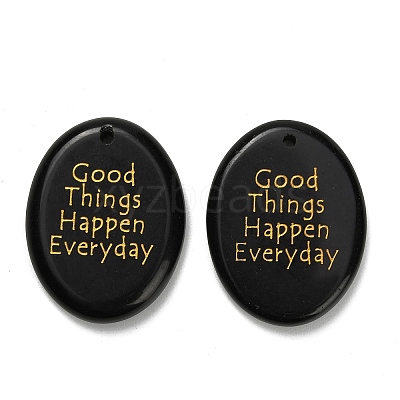 Natural Obsidian Pendants G-K353-06D-1