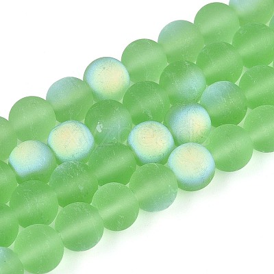 Frosted Transparent Glass Beads Strands LS-GLAA-T032-T8mm-MBB17-1