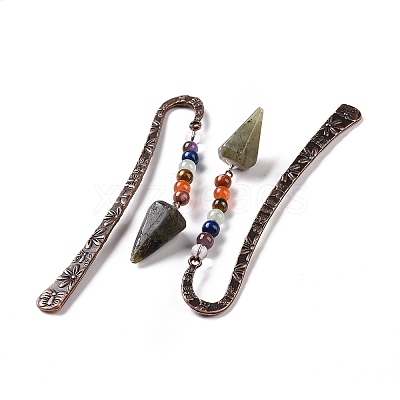Natural Labradorite Bookmark AJEW-C025-01G-1