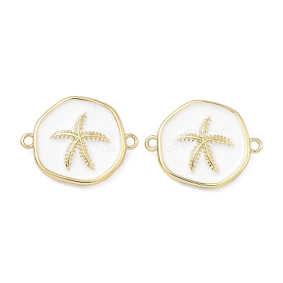Ocean Brass Enamel Connector Charms KK-C251-05G-01C-1