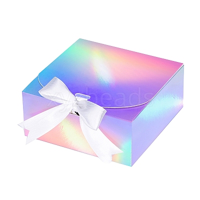 Rectangle Paper Storage Gift Boxes with Silk Ribbon CON-WH0095-27B-1