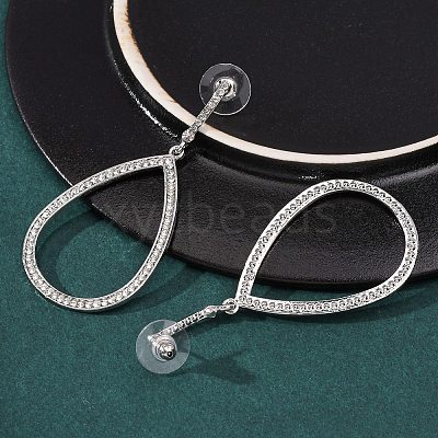 Alloy & Crystal Rhinestone Dangle Stud Earrings EJEW-G467-01P-02-1