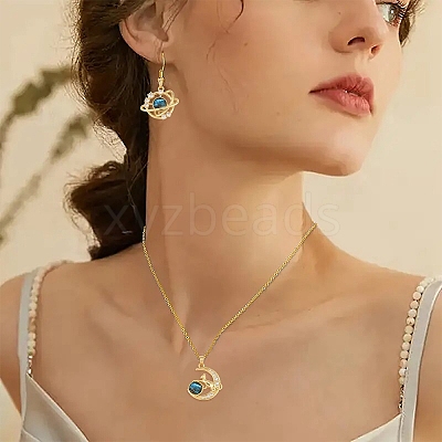 4Pcs 4 Styles Brass Micro Pave Clear Cubic Zirconia with Glass Pendants KK-YW0003-02-1