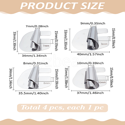 4Pcs 4 Styles Stainless Steel Sewing Rolled Hemmer Foot AJEW-LP0010-19B-1