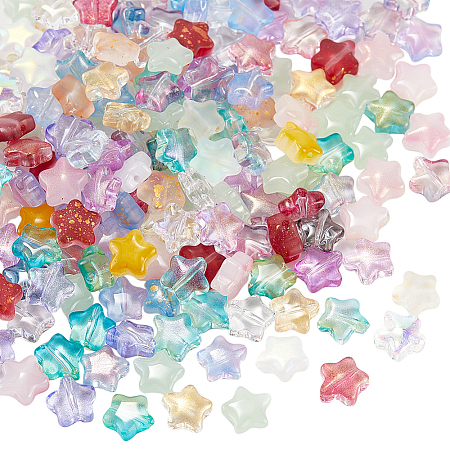 200Pcs Spray Painted Glass Beads GLAA-SP0001-06-1