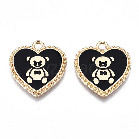 Eco-Friendly Alloy Enamel Pendants ENAM-Q437-042LG-02-NR-1