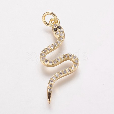 Brass Cubic Zirconia Pendants KK-P134-27G-1