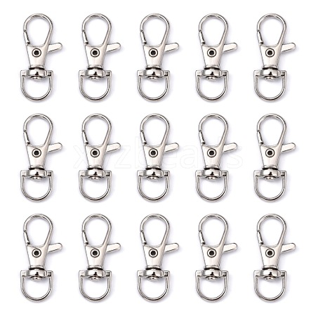 Platinum Plated Alloy Lobster Swivel Clasps For Key Ring PALLOY-E385-15P-1