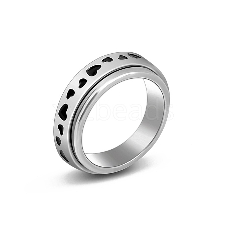 Stainless Steel Rotating Finger Ring PW-WG33260-68-1