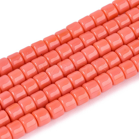 Opaque Solid Color Glass Beads Strands GLAA-N065-4x4mm-C02-1