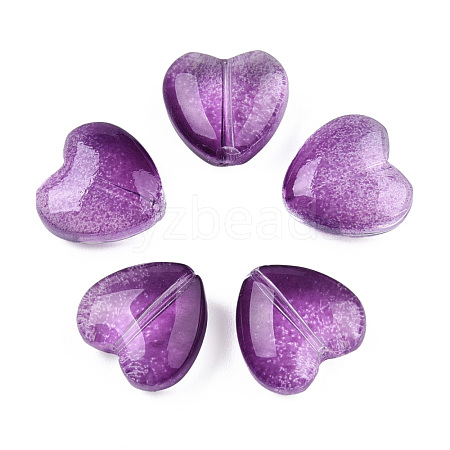 Transparent Spray Painted Glass Beads GLAA-N035-030-C06-1
