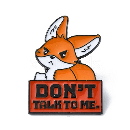 Angry Fox Don’t Talk to Me Enamel Pins JEWB-P038-04EB-1