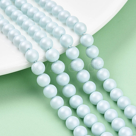 Baking Painted Pearlized Glass Pearl Bead Strands HY-N002-6mm-B01-1