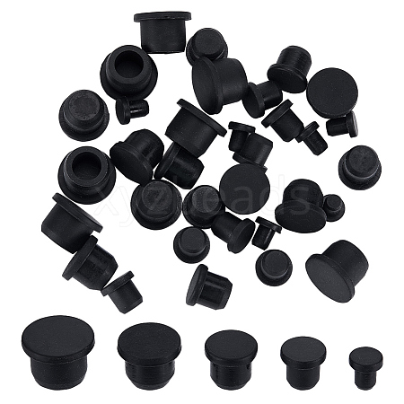 Gorgecraft 40Pcs 5 Style Silicone Hole Plugs AJEW-GF0008-05B-1