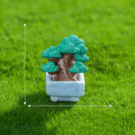 Resin Potted Plant & Animals Mini Model PW-WG442D2-06-1