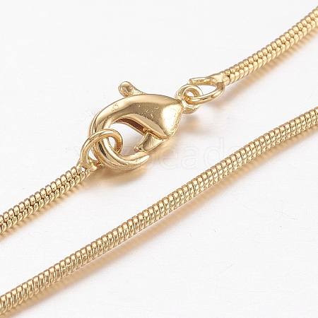 Brass Round Snake Chain Necklaces X-MAK-L009-08G-1