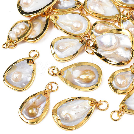 Natural White Shell Pendants SHEL-S278-075-1