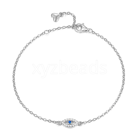 Anti-Tarnish S925 Sterling Silver Evil Eye Link Bracelet AK1290-4-1