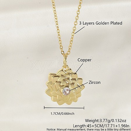 Ocean Summer Brass Pave Clear Cubic Zirconia Pendant Necklaces FS-WG8D1A7-05-1