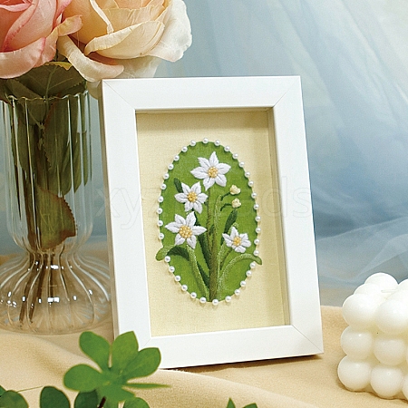 DIY Flower Pattern Photo Frame Embroidery Kits for Beginner PW-WG0A42E-06-1