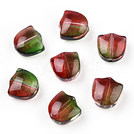 Two Tone Spray Painted Transparent Glass Beads GLAA-T022-26-B01-1