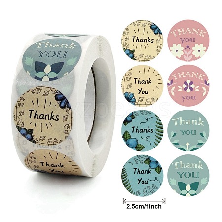 Thank You Theme Self Adhesive Paper Stickers X-DIY-M023-02B-1