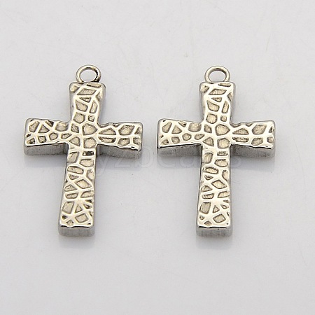 Tarnish Resistant Cross 304 Stainless Steel Pendants STAS-N025-10A-1