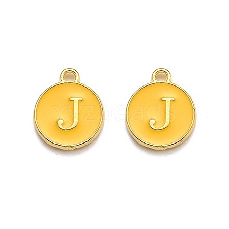 Golden Plated Alloy Enamel Charms X-ENAM-Q437-13J-1