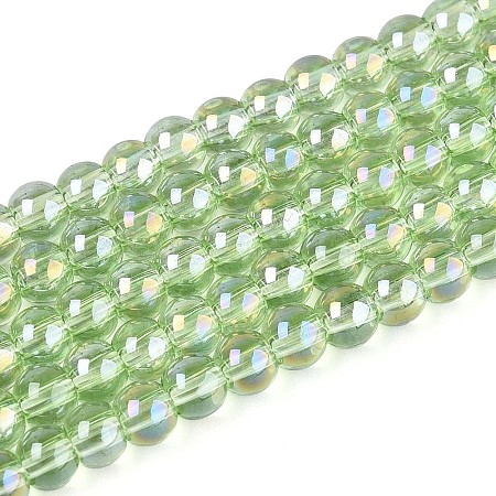 Electroplate Transparent Glass Beads Strands GLAA-T032-T4mm-AB17-1