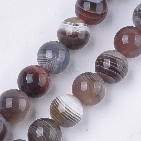 Natural Botswana Agate Beads Strands X-G-S333-10mm-026-1