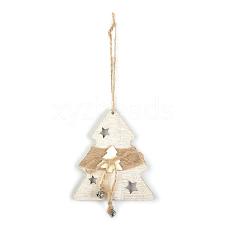 Wooden Pendant Decorations with Bell XMAS-PW0001-173C-1