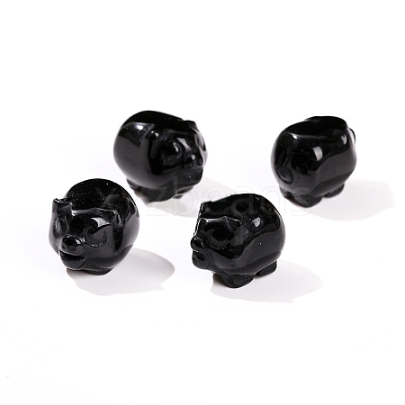 Natural Obsidian Carved Pig Figurines PW-WG64D61-04-1