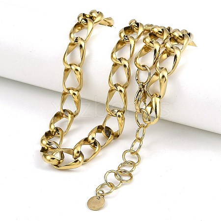 304 Stainless Steel Curb Chain Necklaces NJEW-K387-02G-1