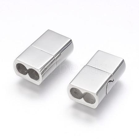 Tarnish Resistant 304 Stainless Steel Magnetic Clasps with Glue-in Ends STAS-G143-64P-1