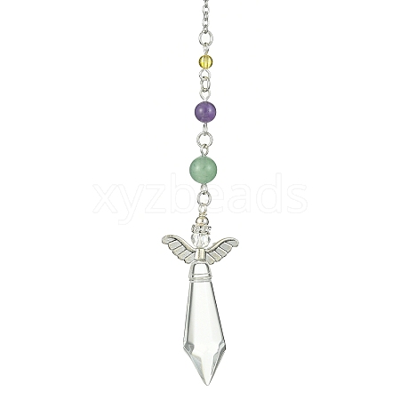 Mixed Gemstone Pointed Dowsing Pendulums PALLOY-TA00075-1