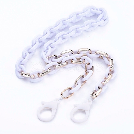 Personalized Acrylic & CCB Plastic Cable Chain Necklaces X-NJEW-JN02824-01-1