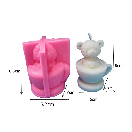 DIY Food Grade Teacup Bear Candle Silicone Molds PW-WGB6F3E-01-1