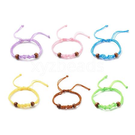 Adjustable Braided Nylon Cord Macrame Pouch Bracelet Making AJEW-JB01133-1