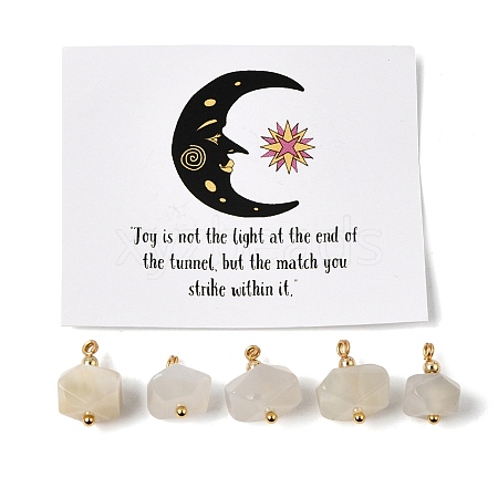 Natural White Moonstone Pendants GG-CBACE45-01G-04-1