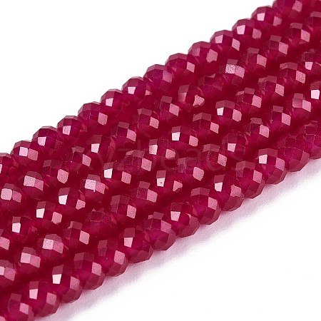 Lab Grown Red Corundum Beads Strands G-G106-A45-06-1