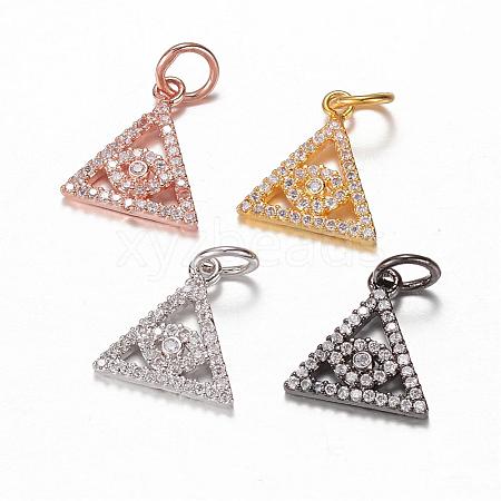 Brass Micro Pave Cubic Zirconia Charms ZIRC-K045-12-1