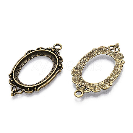 Zinc Alloy Link Cabochon Settings PALLOY-WH0001-35AB-1