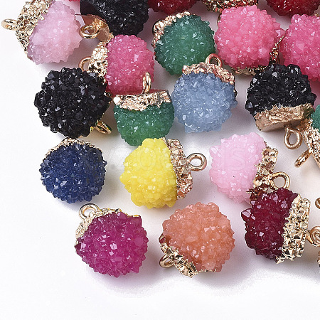 Druzy Resin Pendants X-RESI-S383-013-1