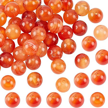 Olycraft 1 Strand Natural Red Agate Beads Strands G-OC0001-92B-1