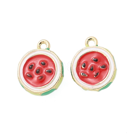 Fruits Style Eco-Friendly Rack Plating Brass Enamel Pendants KK-S507-07B-G-1