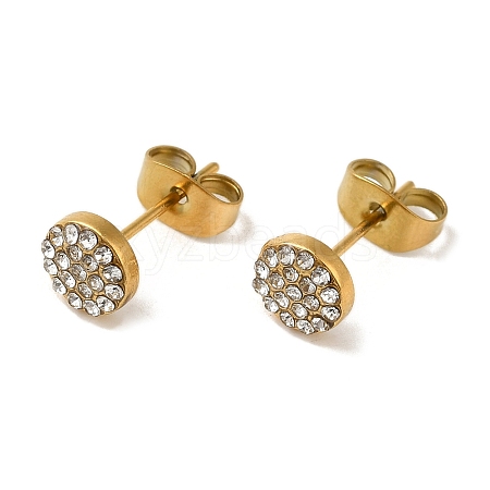 304 Stainless Steel Crystal Rhinestone Stud Earrings for Women EJEW-C094-01M-G-1