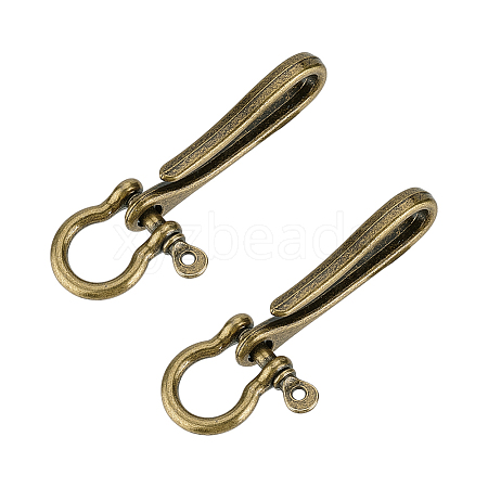 2Pcs Alloy Shackle Clasps with S Hook Clasps FIND-PH0026-11B-AB-1