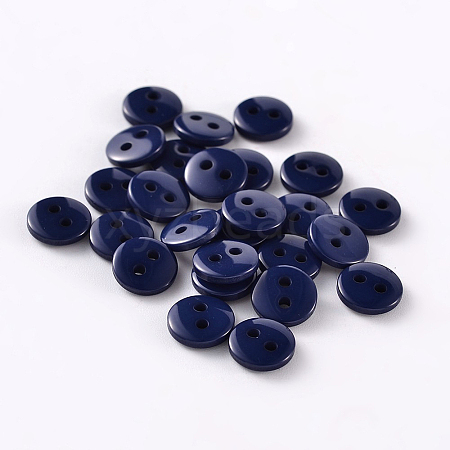 2-Hole Flat Round Resin Sewing Buttons for Costume Design BUTT-E119-36L-11-1