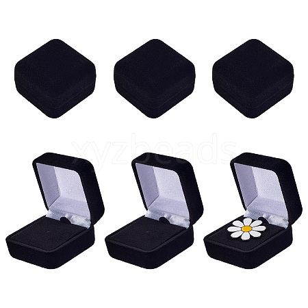 Square Velvet Badge Display Boxes CON-WH0095-172C-1